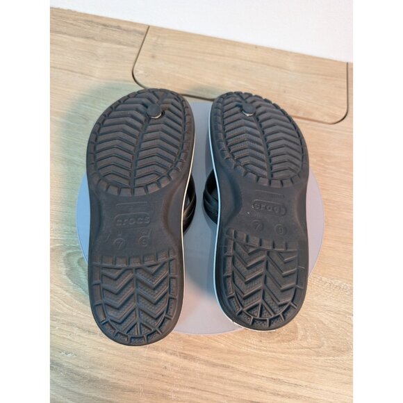 Crocs Crocband Flip Flop Sandals Women's Black Slip-On Lightweight Thong Size 9 - Picture 7 of 8